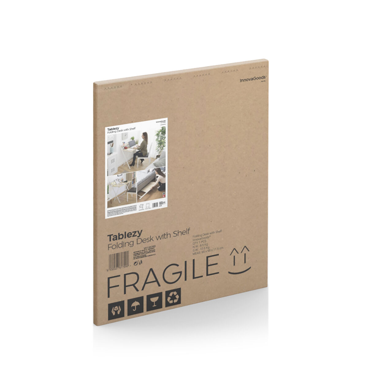 Inklapbaar bureau met schap Tablezy InnovaGoods